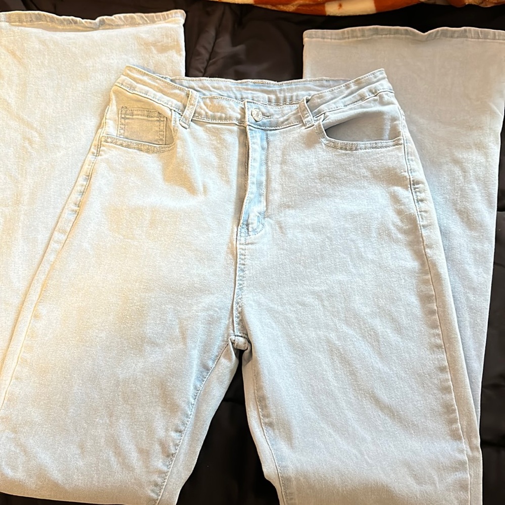 Light wash flare jeans